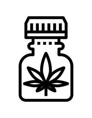 Kenevir marihuanasının vektör çizimi, çiçek ilacı