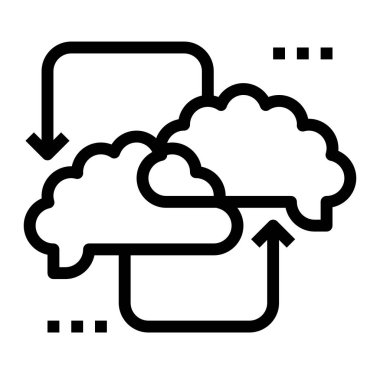 Beyin fırtınası düz simgesi, vektör illüstrasyonu 