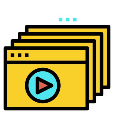 Web, vektör illüstrasyonu için video simgesi