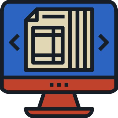 e belge düz simgesi, vektör illüstrasyonu