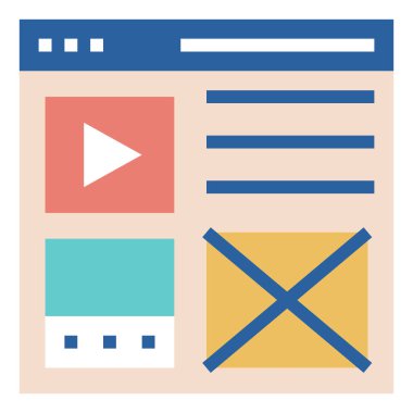 Web sitesi vektör simgesi, İnternet sayfası optimizasyonu