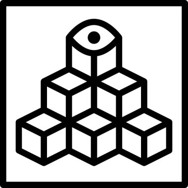 Web için küp simgesi, vektör illüstrasyonu