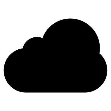 Fazla renkli ilkel düğmelerden bulut simgesi. Bu izole düz sembol beyaz renk ve yuvarlak açılar kullanır,