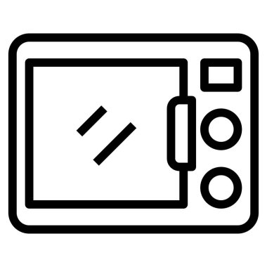 mikrodalga düz simge, vektör illüstrasyonu