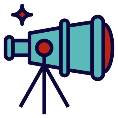 Teleskop düz simgesi, vektör çizim 