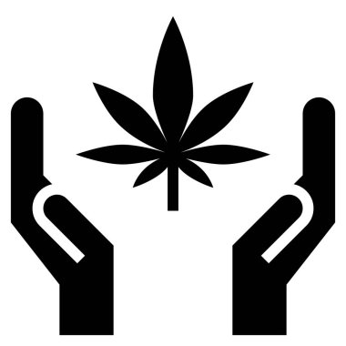 Kenevir marihuanasının vektör çizimi, çiçek ilacı