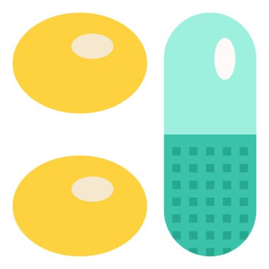 kapsül düz simgesi, vektör illüstrasyonu   