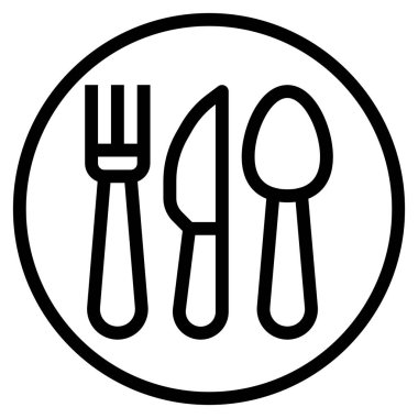 Web için restoran simgesi, vektör illüstrasyonu