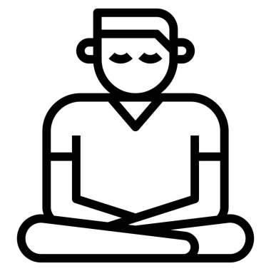 Web sitesi, uygulama, sunum, broşür vs. için meditasyon modern konsept ui / ux simgesi.