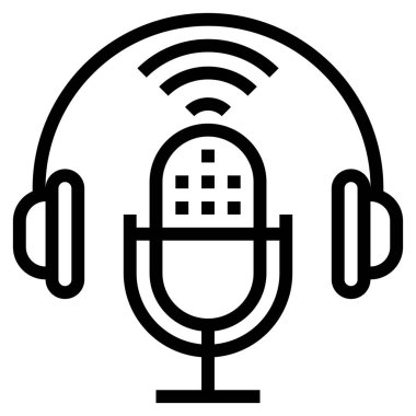 Retro mikrofon düz simgesi, vektör illüstrasyonu 