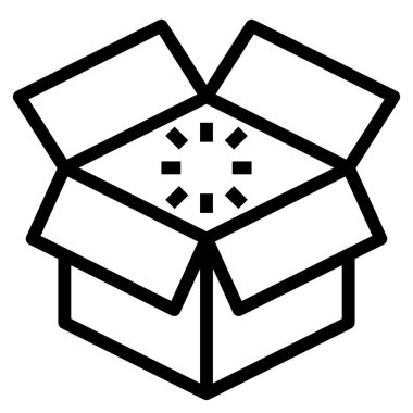 Web için paket simgesi, vektör illüstrasyonu 