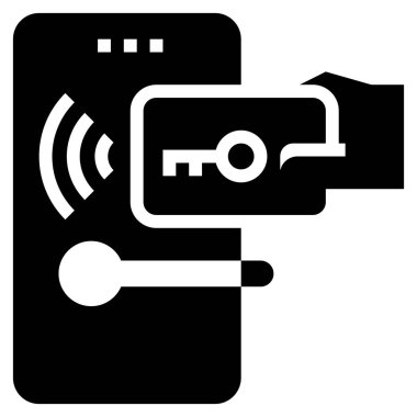 Anahtar kartı simgesi, vektör illüstrasyonu 