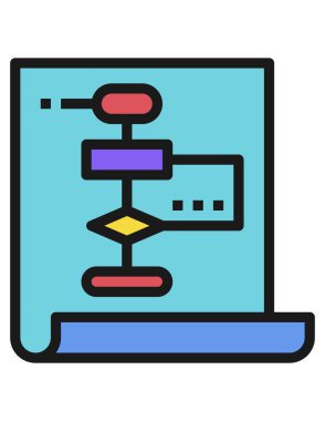 Algoritma simgesi, vektör illüstrasyonu  