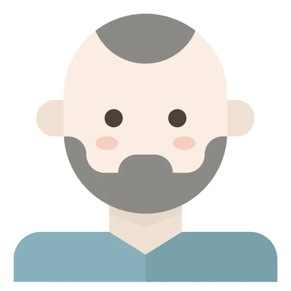 Beard Facial Hair Bald Man Avatar Skinhead Vector Illustration — Stock Vector