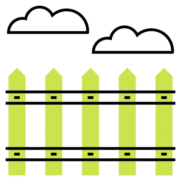 Ícone Cerca Plana Ilustração Vetorial — Vetor de Stock