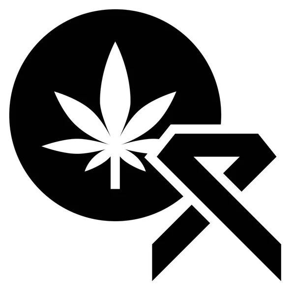 Vektorillustration Von Cannabis Marihuana Floraler Droge — Stockvektor