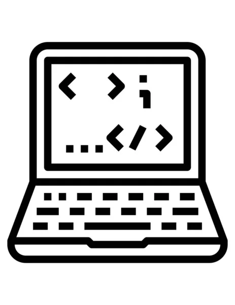 Laptop Vector Icoon Computer Monitor — Stockvector