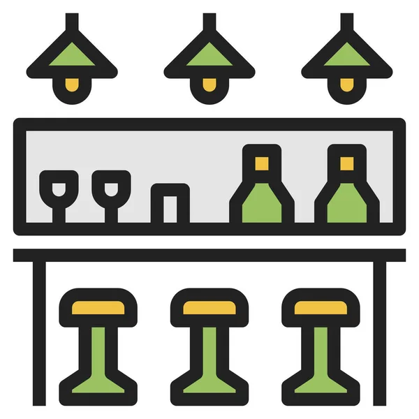 Bar Icône Plate Illustration Vectorielle — Image vectorielle