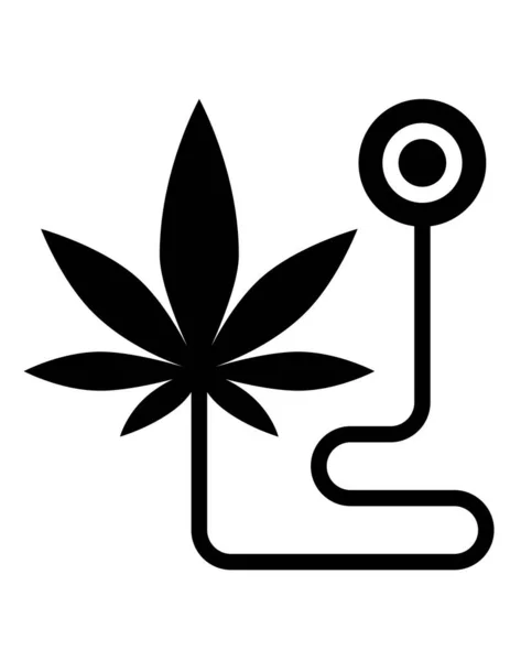 Vector Illustration Cannabis Marijuana Floral Drug — Stock Vector