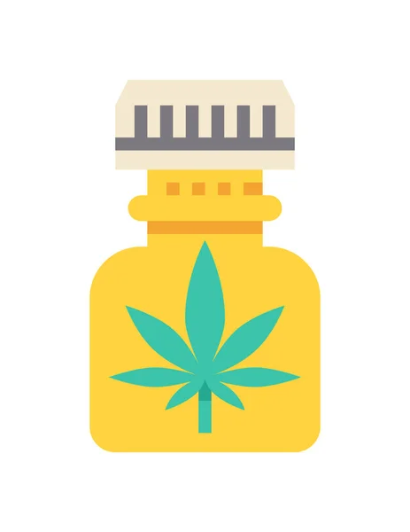 Vektor Illustration Cannabis Marijuana Blommig Drog — Stock vektor