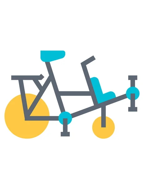 Иконка Плоским Велосипедом Векторная Иллюстрация — стоковый вектор
