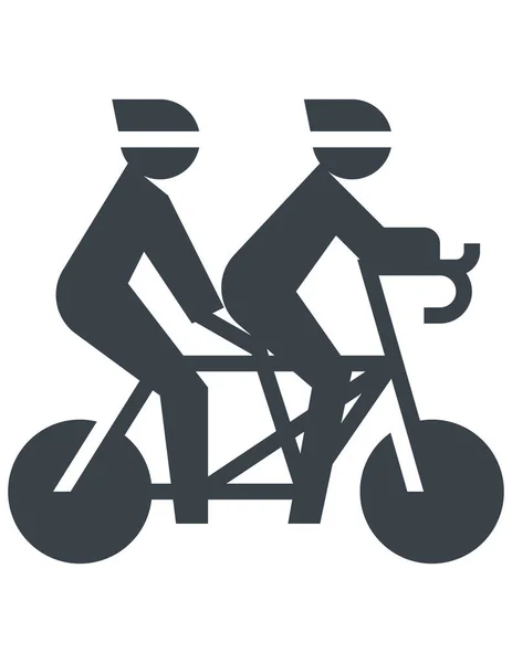自転車に乗っている男性と女性のベクトル図です — ストックベクタ