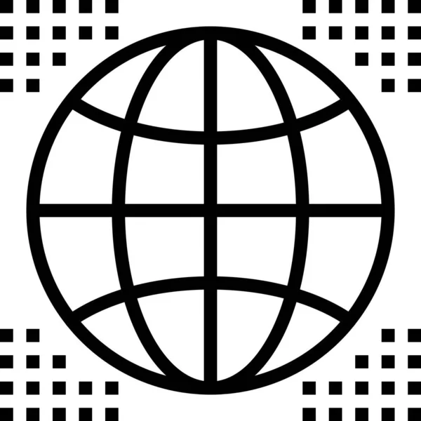 ウェブ用のグローバルアイコンベクトルイラスト — ストックベクタ