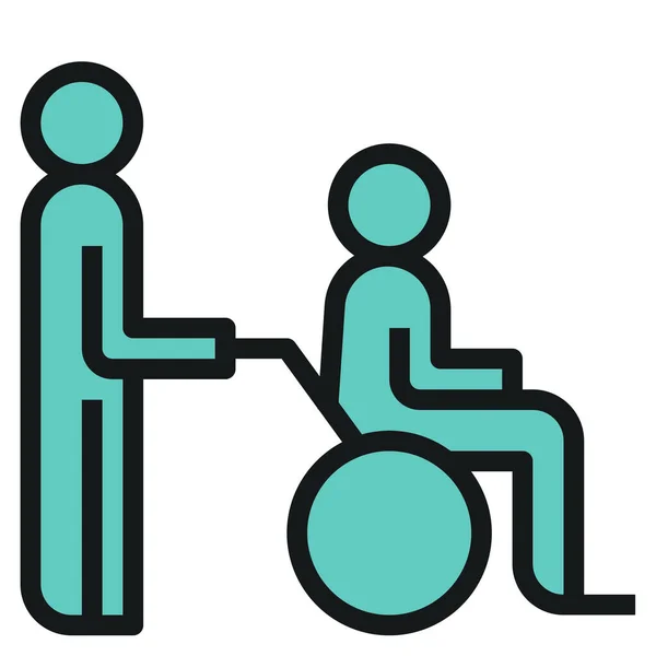 Disabled Person Icon Web Vector Illustration — Stock Vector