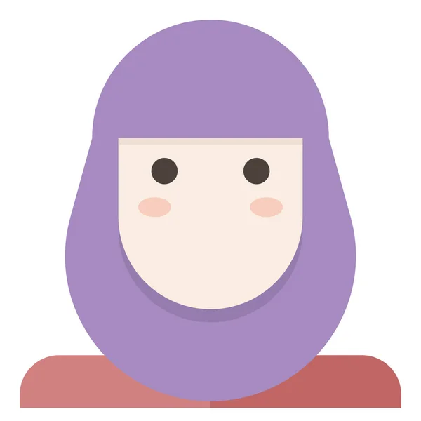 Donna Hijab Icona Web Vettore — Vettoriale Stock