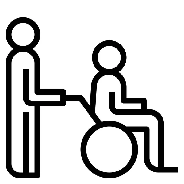 Disabled Person Icon Web Vector Illustration — Stock Vector