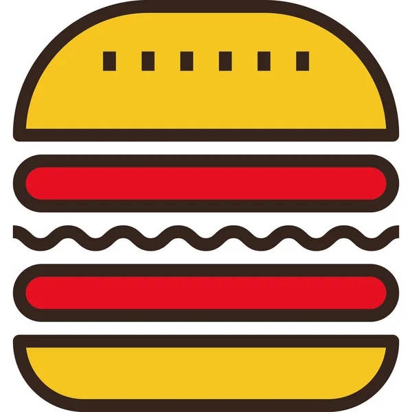 Hamburger Vektör Illüstrasyonu Fast Food — Stok Vektör
