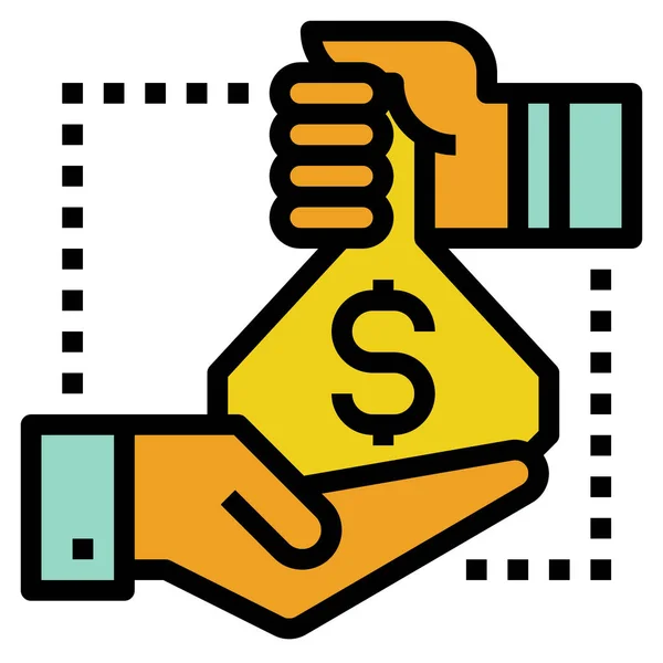 Cash Flat Icon Vector Illustration — Stock Vector