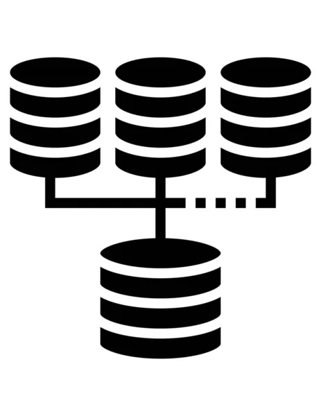 Icono Base Datos Ilustración Vectorial — Vector de stock