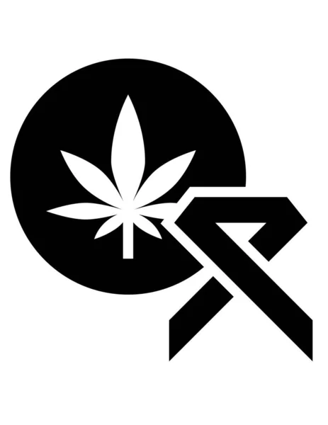 Vektorillustration Von Cannabis Marihuana Floraler Droge — Stockvektor