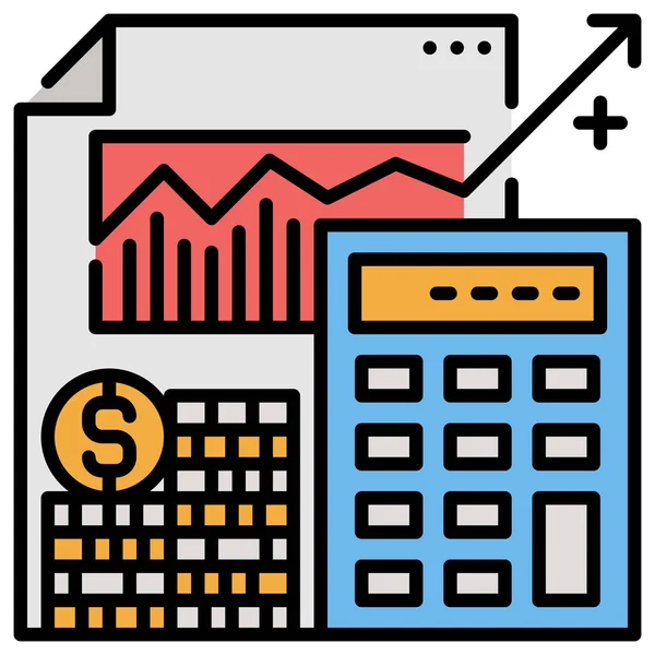 Boekhouding Platte Pictogram Vector Illustratie — Stockvector