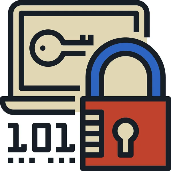 Web Website Security Design Lock Vector Icon — Stock Vector