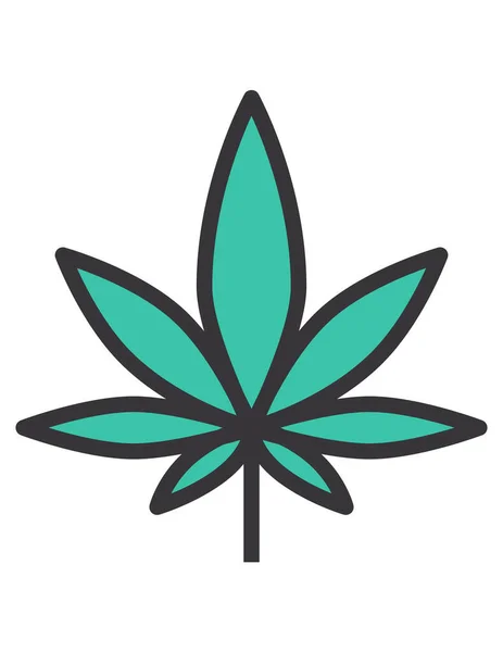 Esrar Yaprağı Simgesi Beyaz Arka Planda Izole Edilmiş Marijuana Sembolü — Stok Vektör