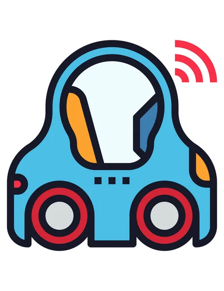 Icono Plano Del Coche Ilustración Del Vector — Vector de stock