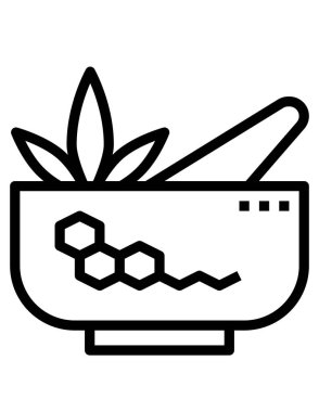 Kenevir marihuanasının vektör çizimi, çiçek ilacı