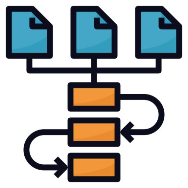 Web sitesi, vektör illüstrasyonu için çalışma akışı modern konsept ui ux simgesi 