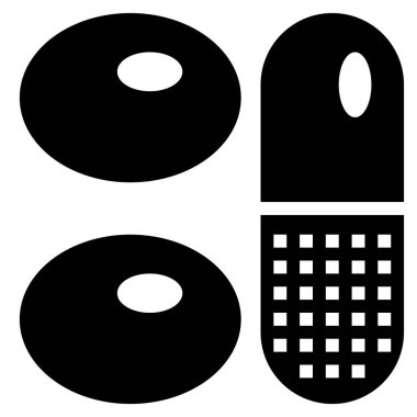 kapsül düz simgesi, vektör illüstrasyonu   