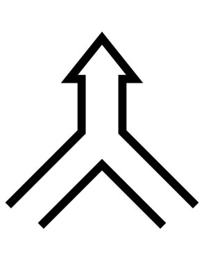 Yönlendirme ok vektör simgesi. biçim düz grafik sembolü, siyah renk, beyaz arkaplan.