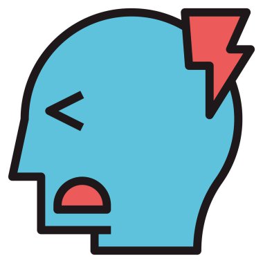 baş ağrısı modern simge, vektör illüstrasyonu  