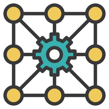 Web, vektör illüstrasyonu için algoritma simgesi