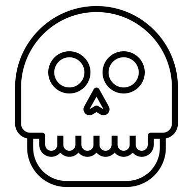 kafatası düz simgesi, vektör illüstrasyonu