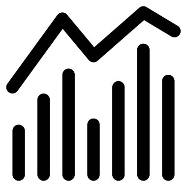 istatistik grafiği düz simge, vektör illüstrasyonu