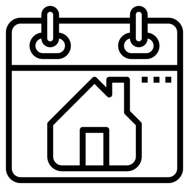 Web için konut simgesi, vektör illüstrasyonu 