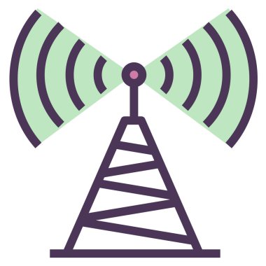 geniş bant düz simge, vektör illüstrasyonu 