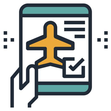 mobil düz simge, vektör illüstrasyonu