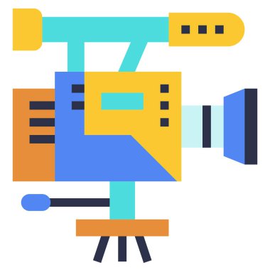 sinematografi düz simgesi, vektör illüstrasyonu